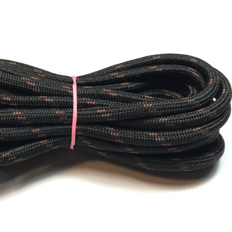 bq B&Q 3 pairs Heavy duty round boot laces shoelaces for hiking walking construction safety work boots shoes (63"(160cm), Black/Red Spot) - Image 4